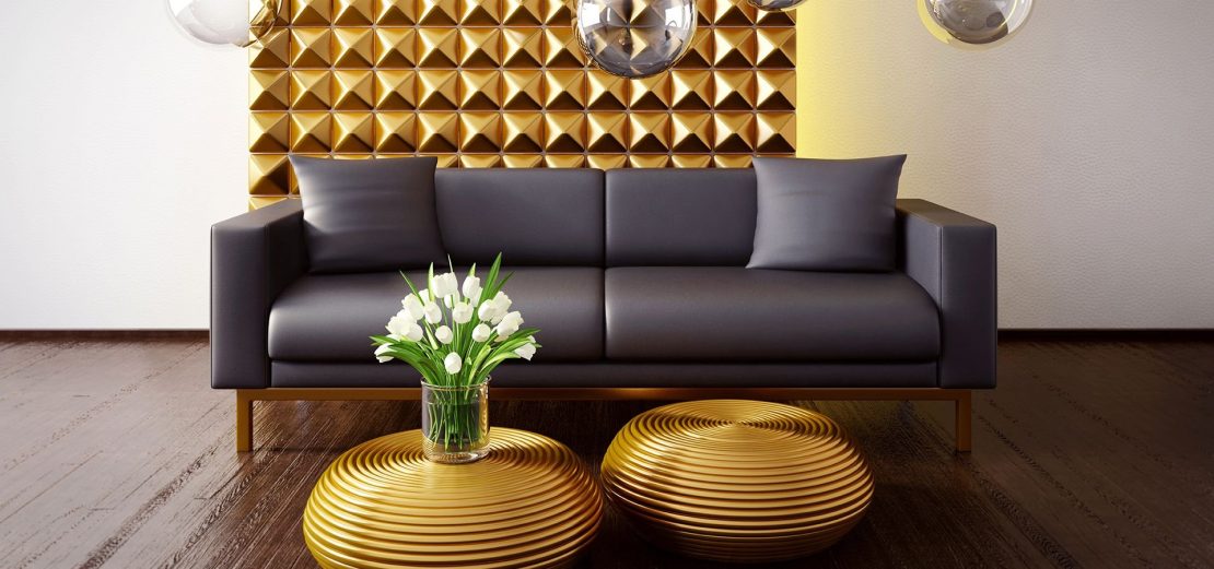 Luxe meubels met een gouden teint